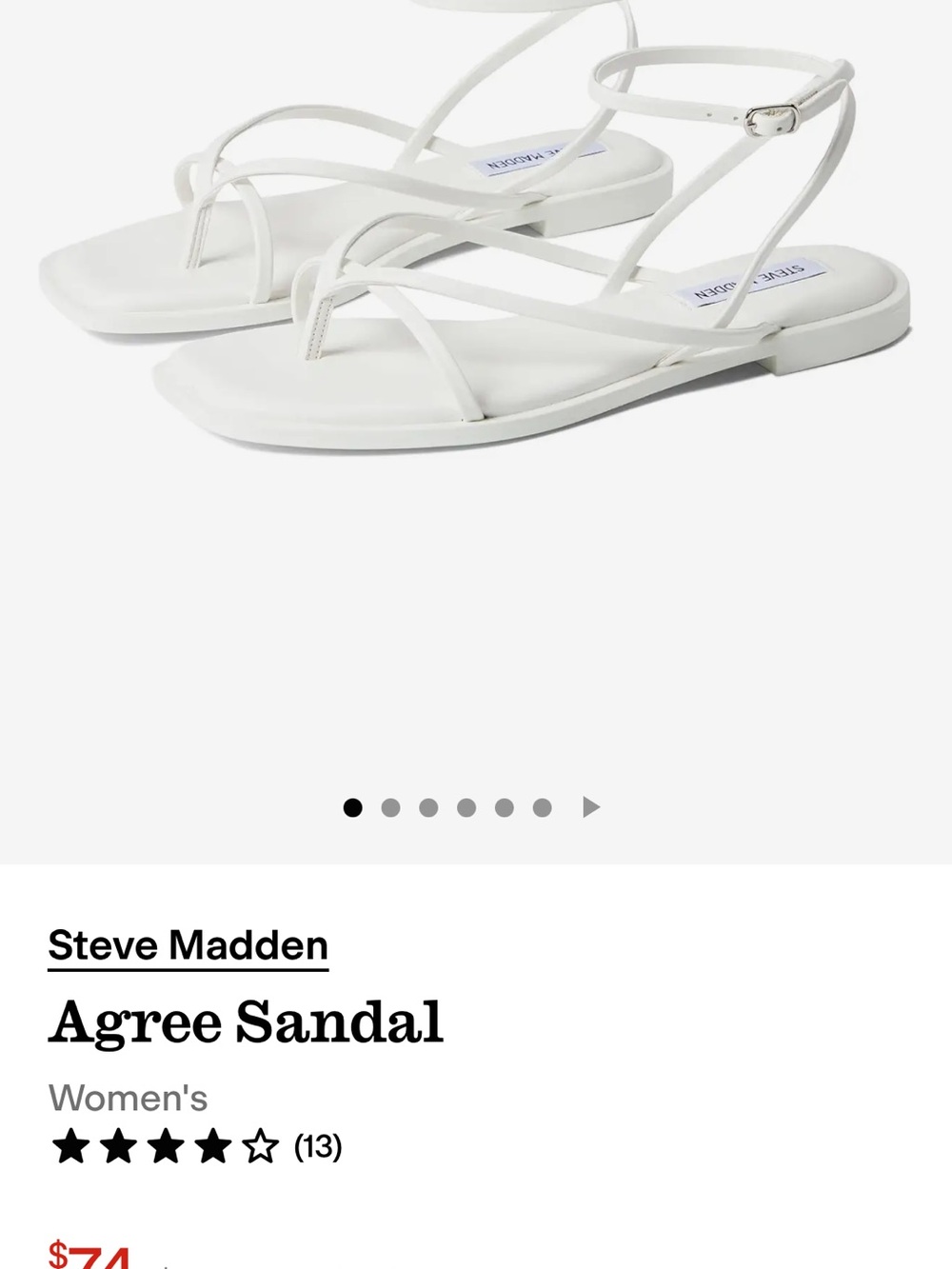 Steve Madden White Lace-Up Square Toe Sandals